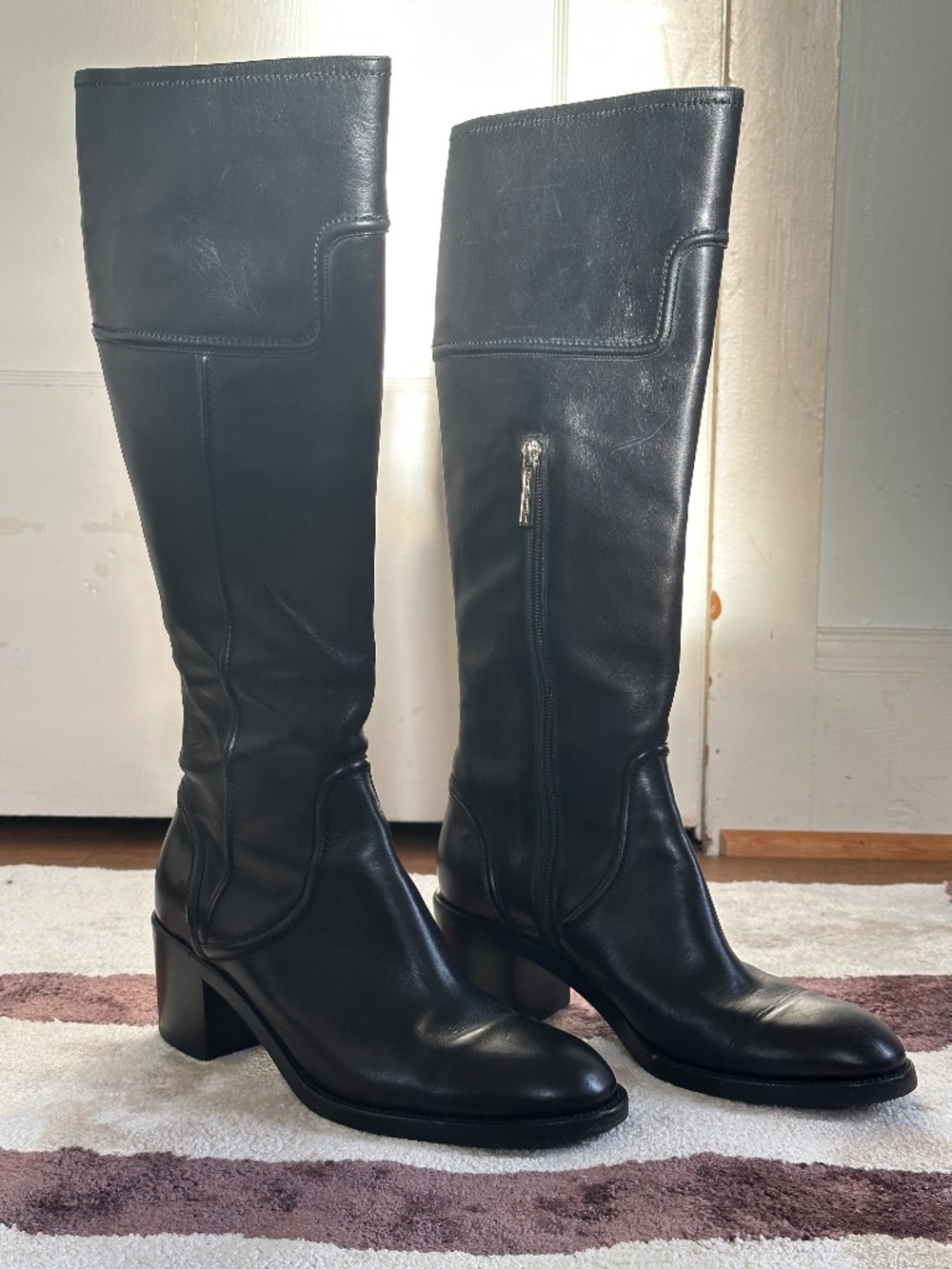 Fratelli Rosetti Leather Riding Boots Knee High Tall